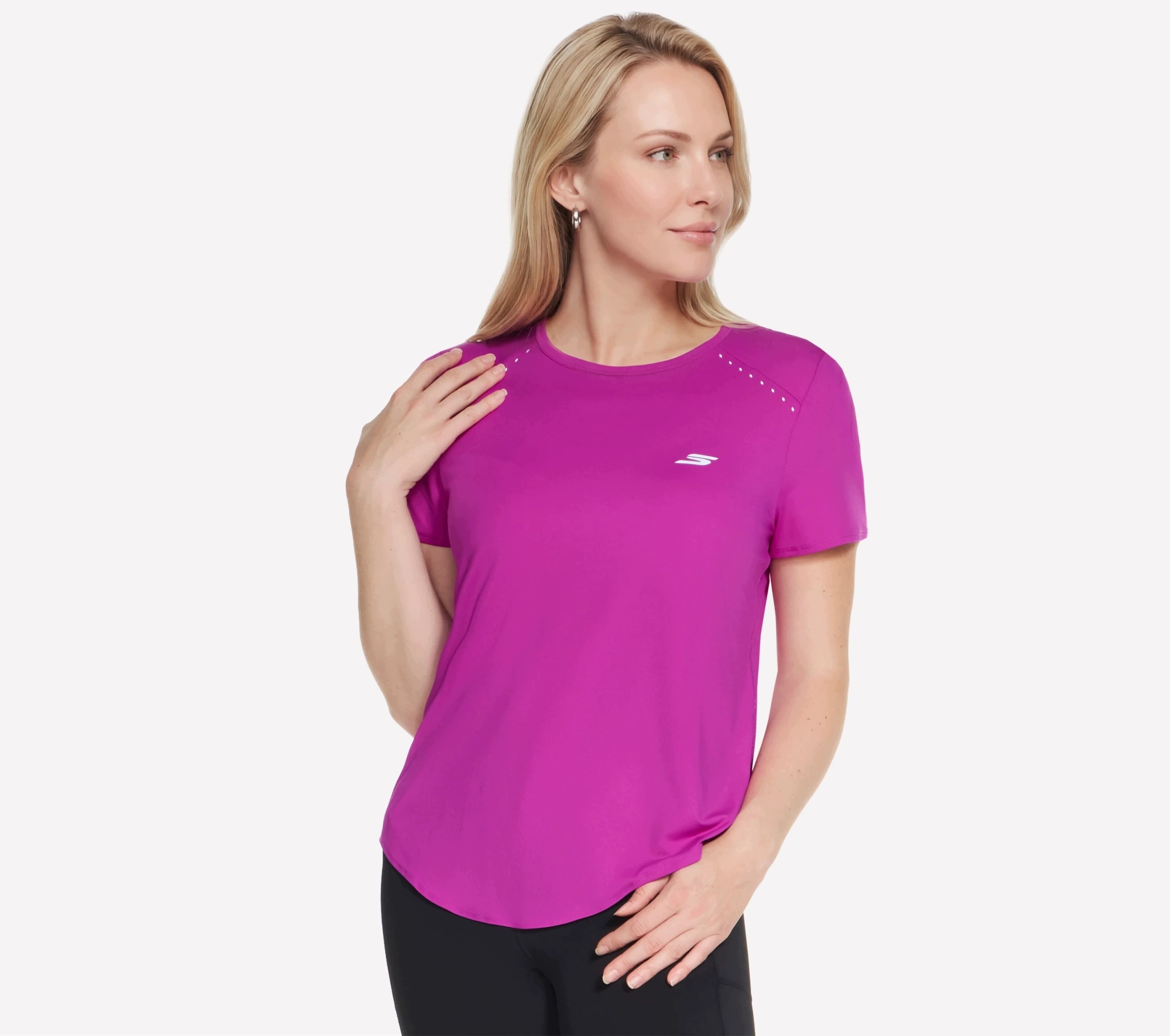 Tričko Skechers Stride Performance Tee fuchsiová barva TP162 Slpr