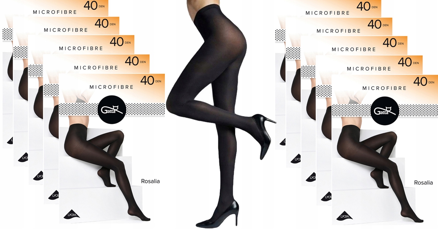 10 X Punčocháče Gatta Rosalia 40 Den 3-M Nero