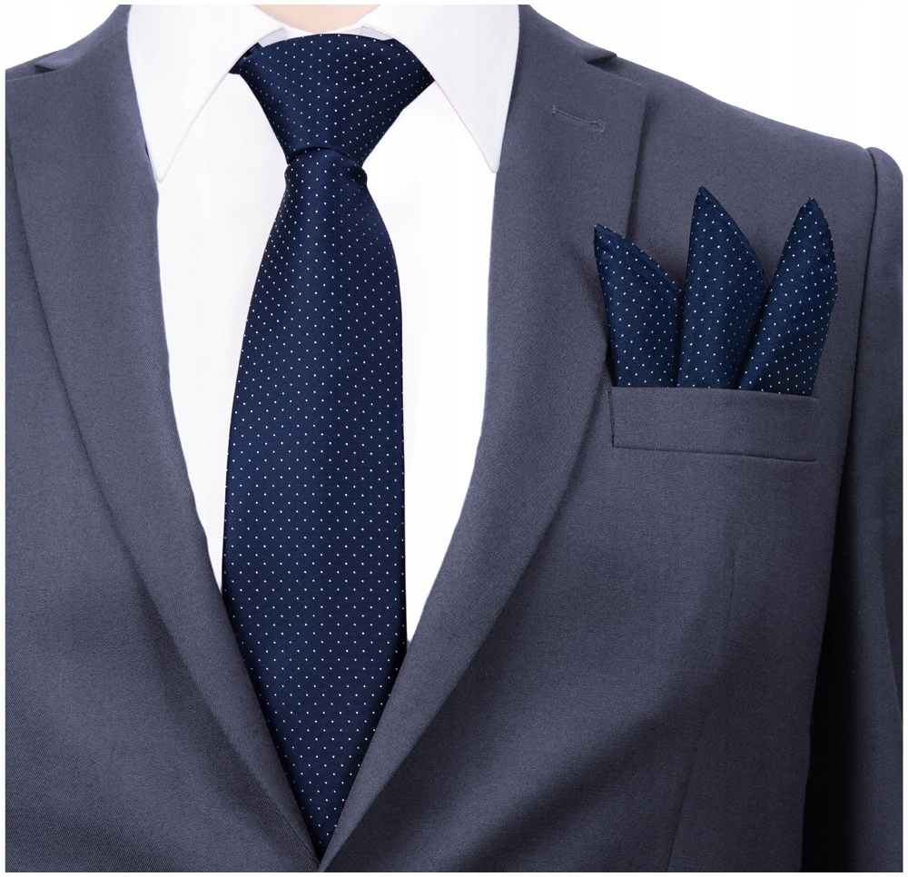 KRAWAT + POSZETKA Wypustka Żakardowa GREG k107