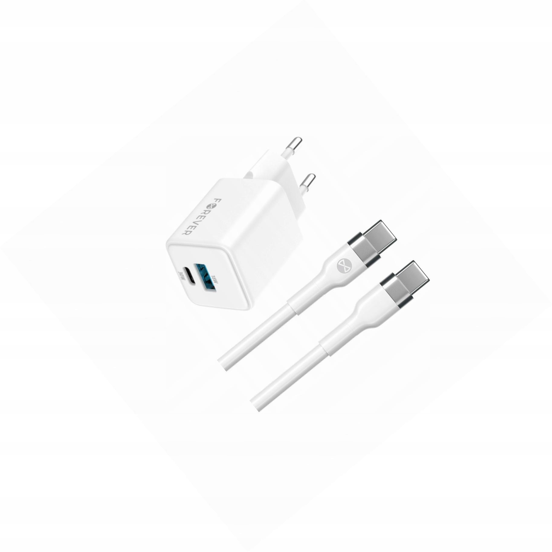 Szybka ładowarka GaN 30W 2 wejścia długim z kablem 2m do Doogee S68 Pro