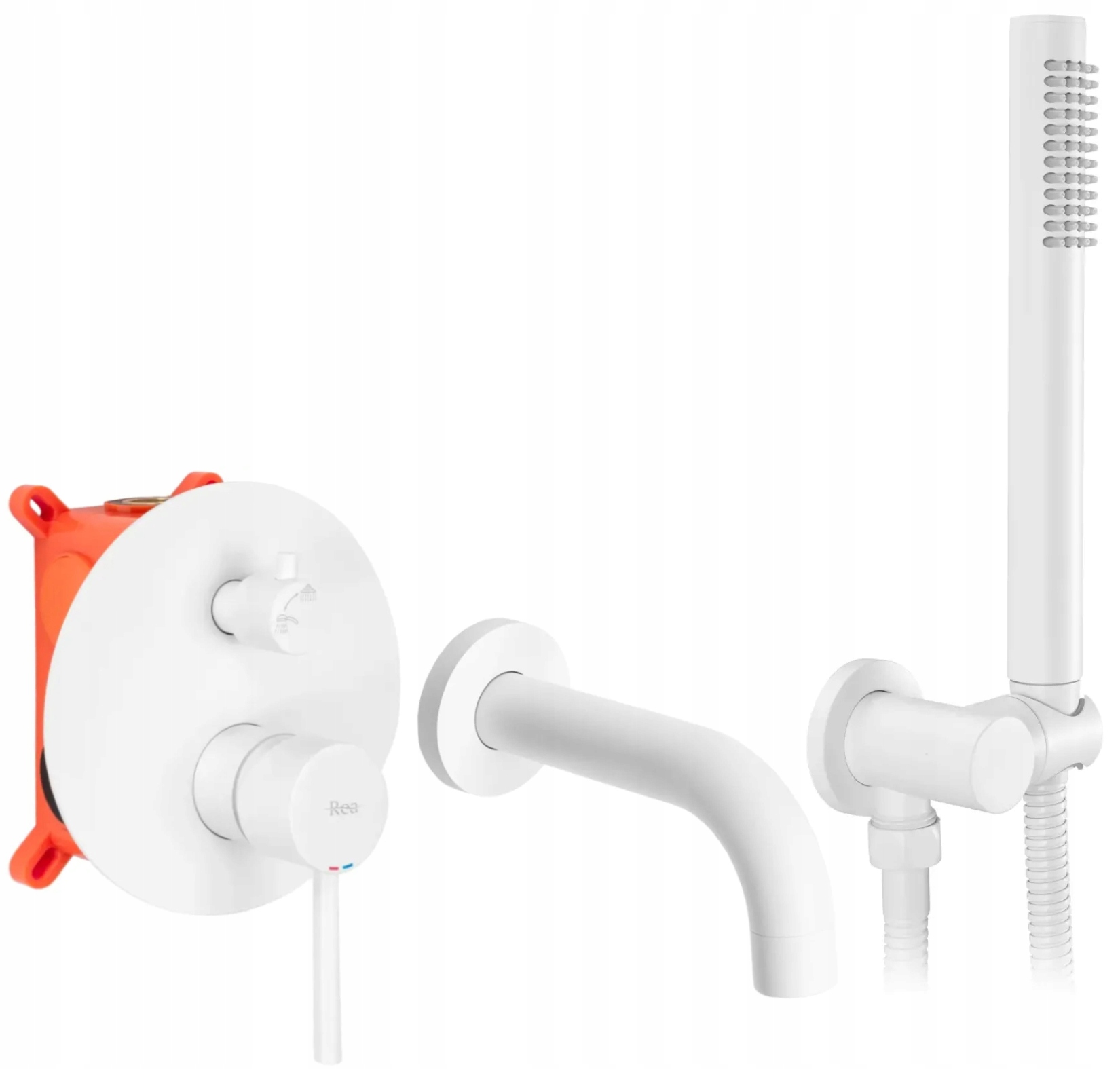 Bateria LUNGO biała wannowa podtynkowa REA