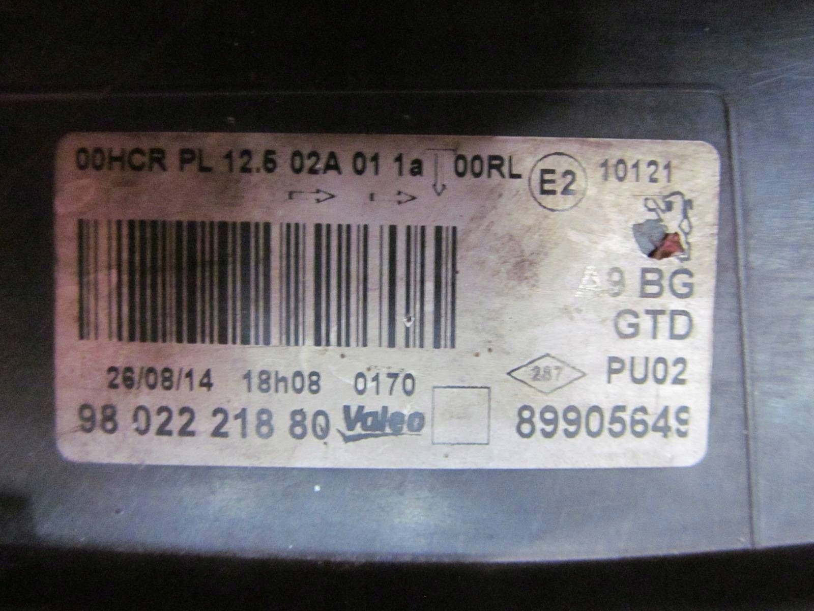 PEUGEOT 208 12- light REFLEKTOR left front front 9802221880 EUROPA