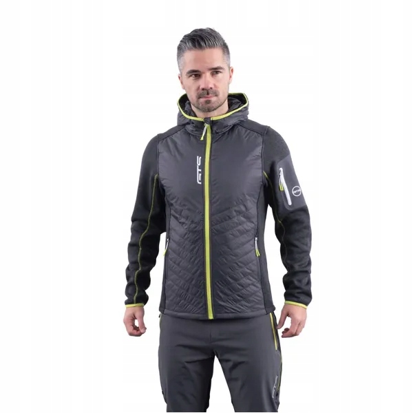 Pánská hybridní bunda na turistiku Gts 407722 tmavě šedá velikost M