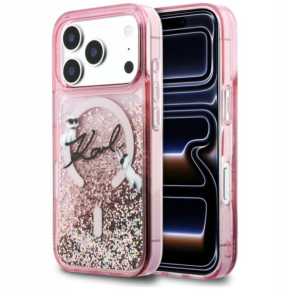 Pouzdro Pro Iphone 17 Pro Karl Lagerfeld Liquid Glitter Script Logo Magsafe