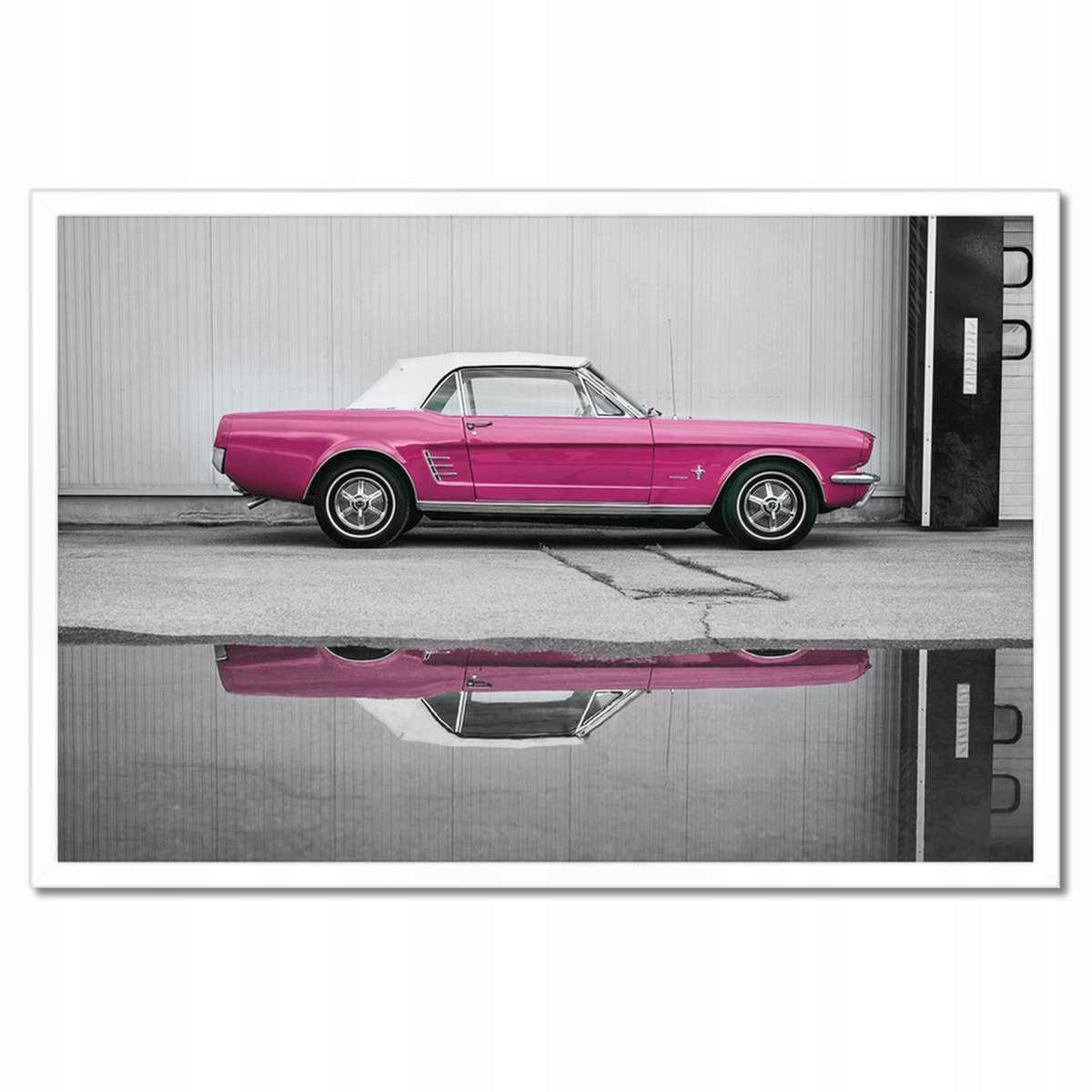 Plakáty v rámu 60x40 Růžový Ford Mustang Usa