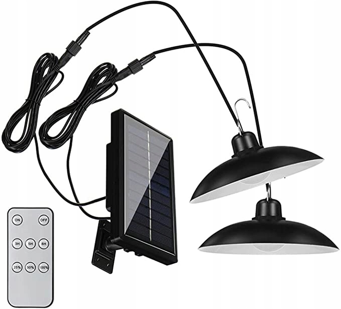 LAMPA SOLARNA x2 LED WISZĄCA ŻYRANDOL PILOT ZESTAW Stopień ochrony IP IP44