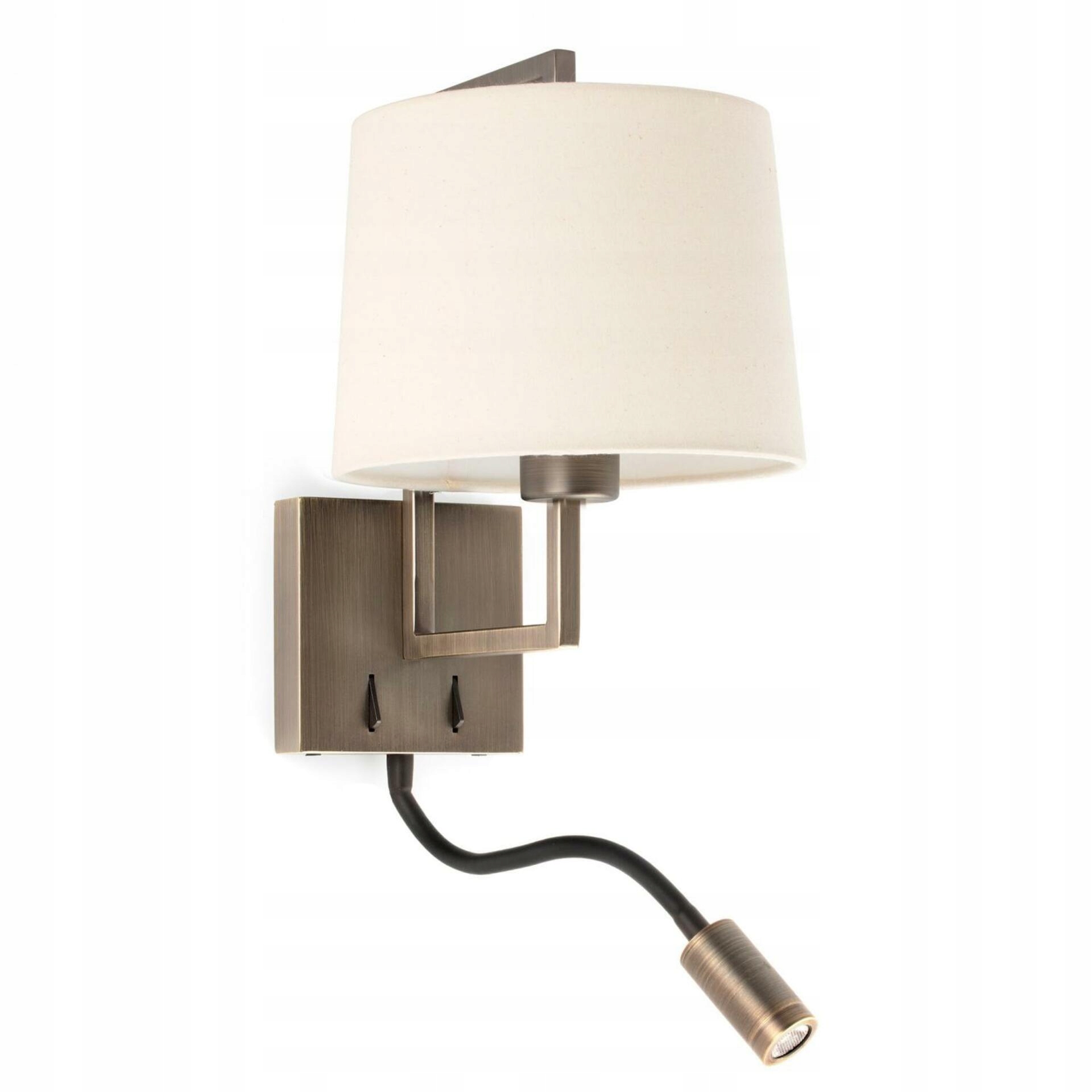 Faro Frame nástenná lampa starozlatá/béžová s Led čítacou lampičkou 2v1