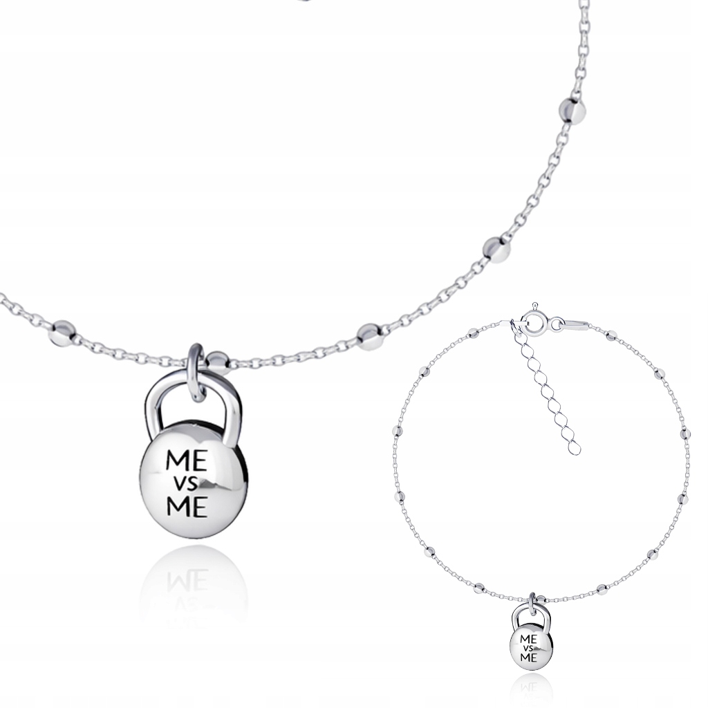 Kettlebell kettle závaží 8 kg stříbrný kuličkový náramek stříbro 925