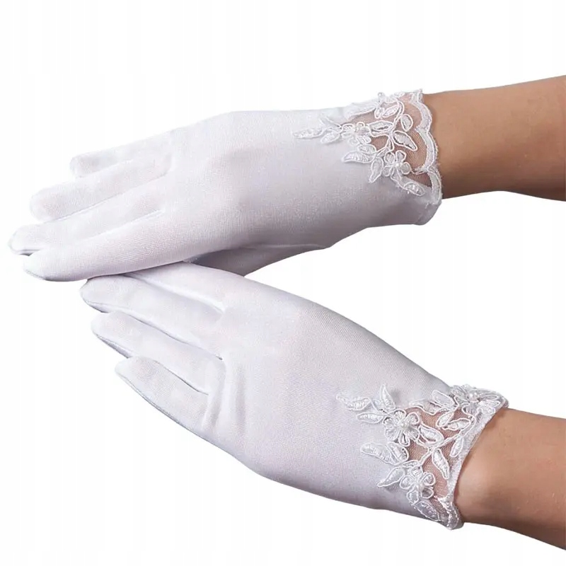 Rękawiczki do Komunii Świętej dla dziewczynki komunia komunijne RKC55