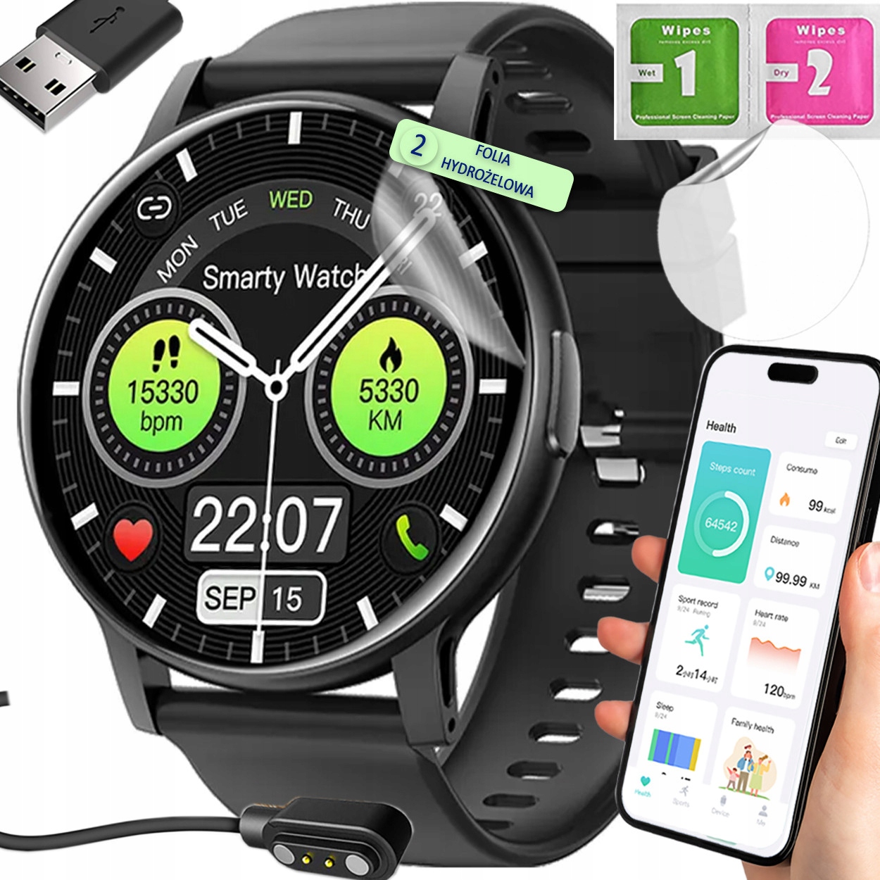 Chytré Hodinky Polské Menu Hovory Sport Smart Watch Dámské A Pánské