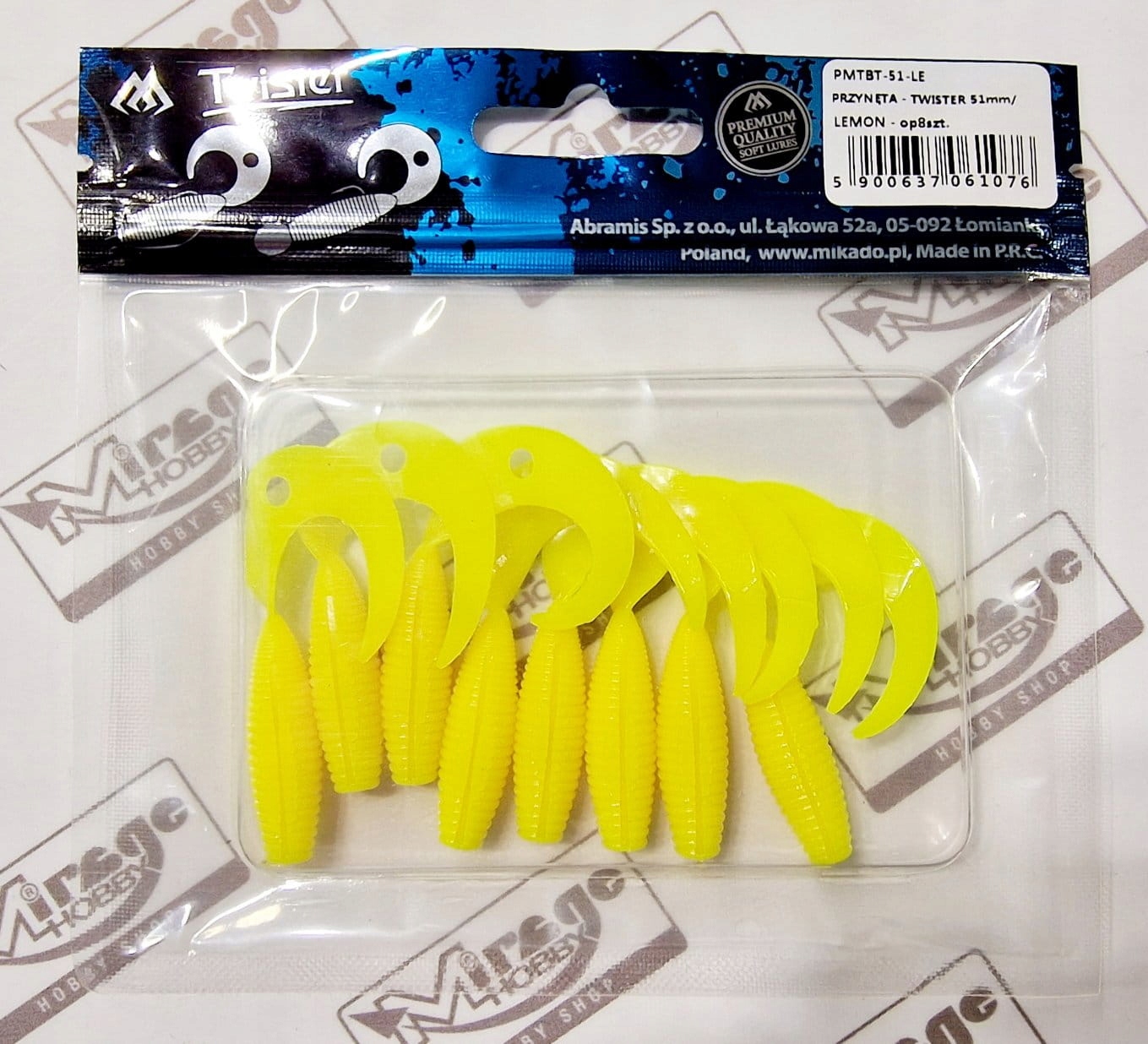 Mikado Twister 5,1cm Lemon (op. 8szt) Na Okonie Killer