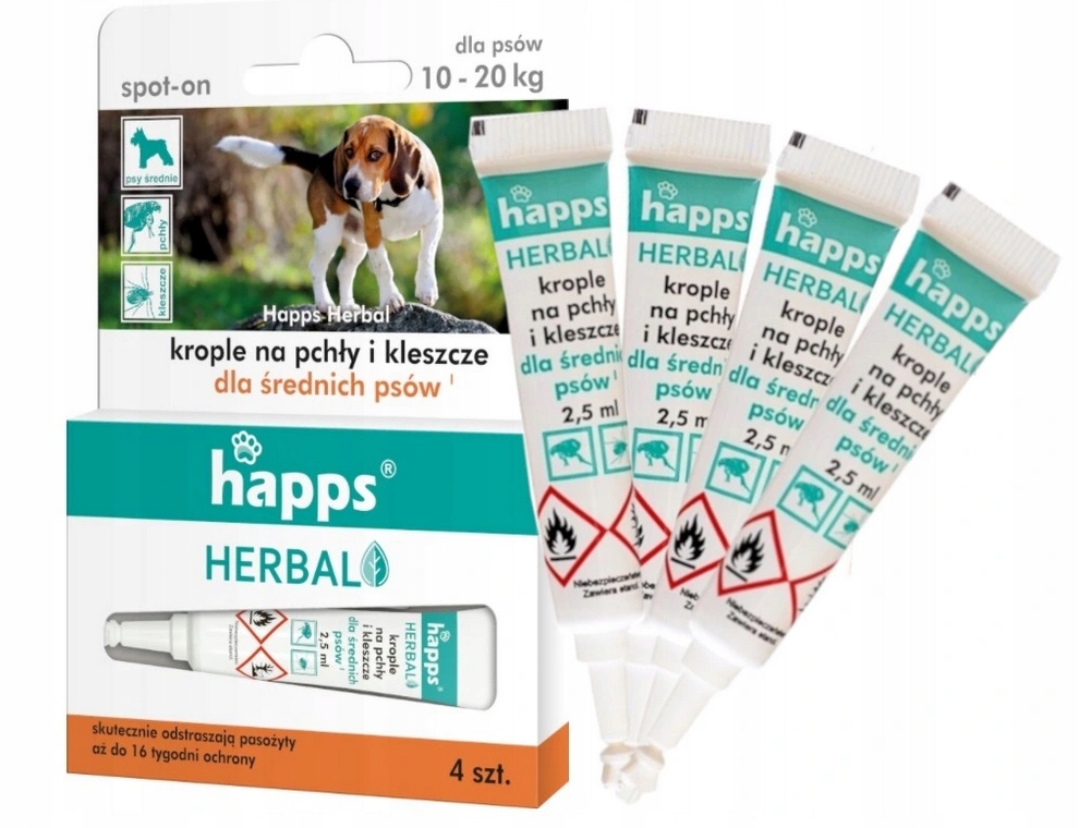 

Krople Happs na pchły i kleszcze dla psów 10 -20kg
