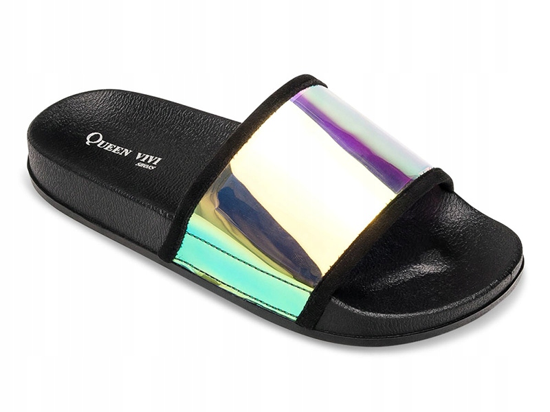 

Opalizujące Klapki Damskie Czarne 39