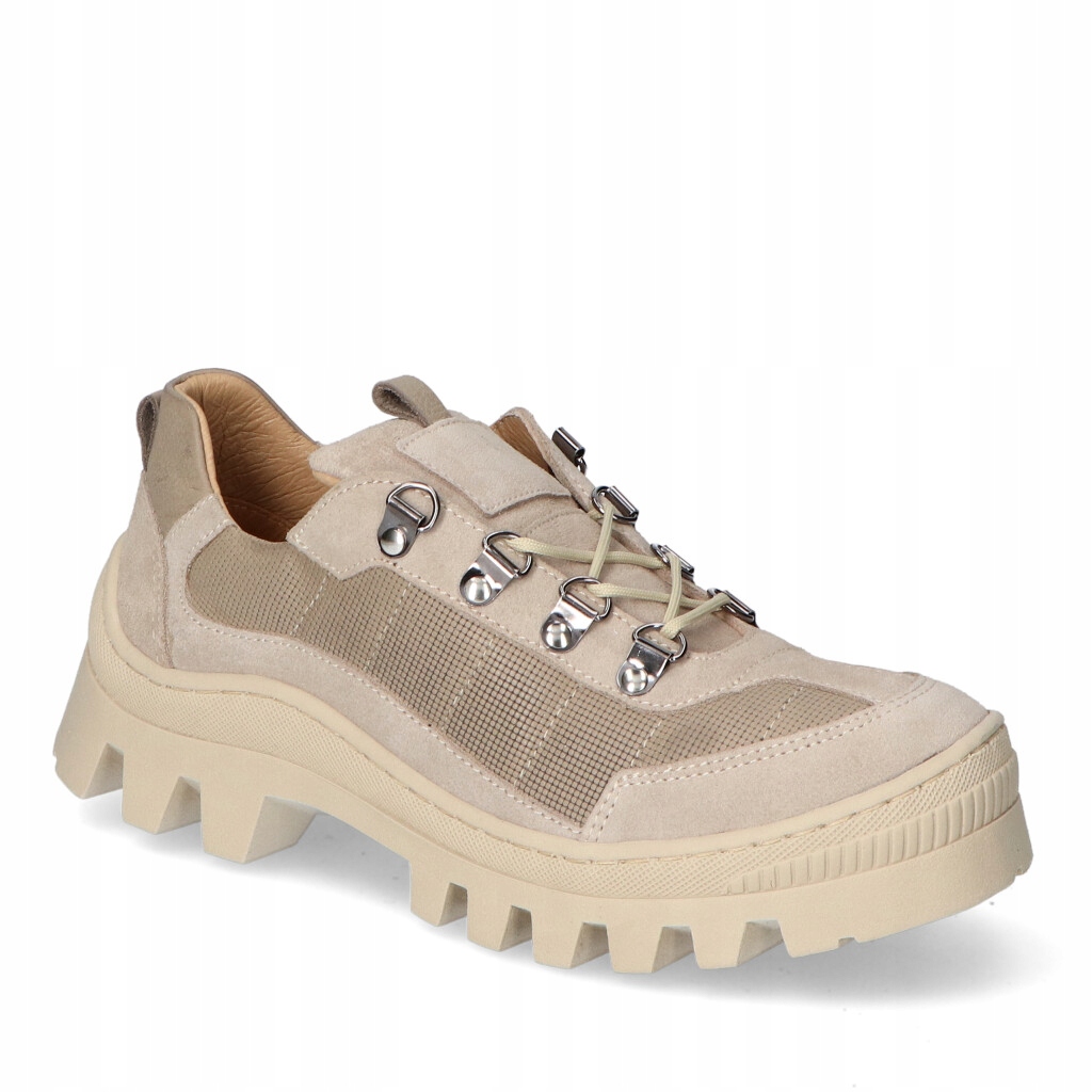 Tmavě béžové polobotky Kampa semiš 36