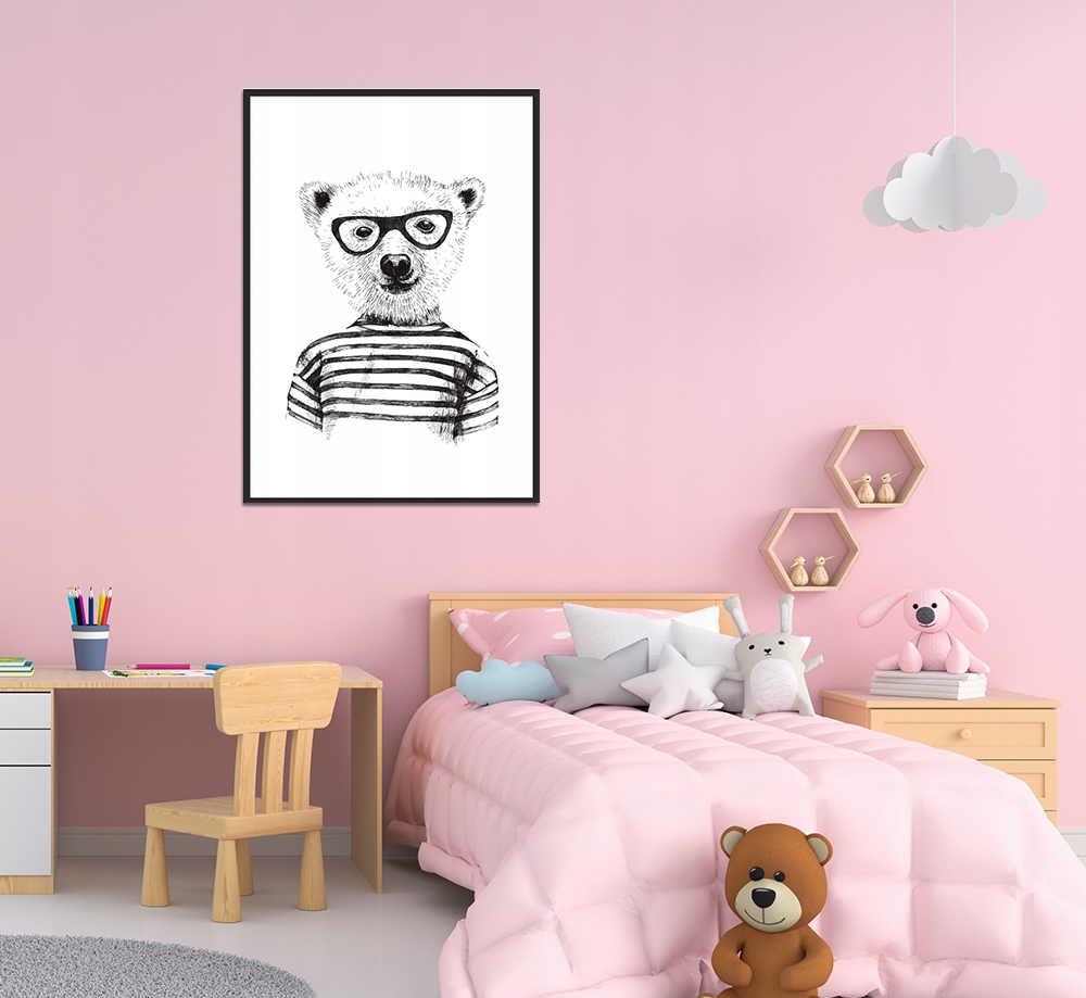 OBRAZ PLAKAT W RAMIE 33x43 cm Miś P141 Bohater / Bajka Inny