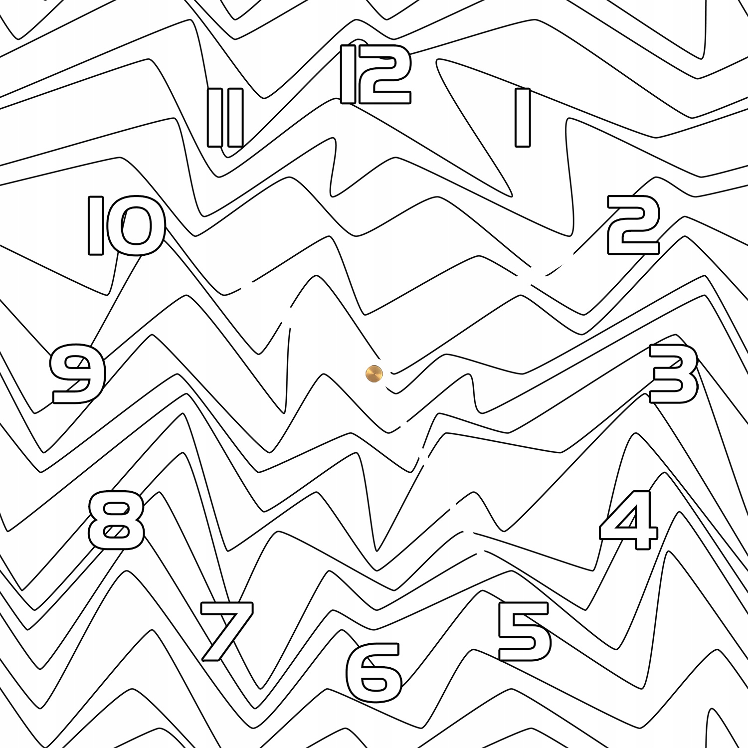 

Szklany zegar Minimalne chaotyczne linie 30x30 cm