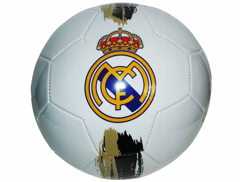 Piłka Nożna Real Madryt Rozmiar 5 Biała Z Czarnym Pasem Raya White Black