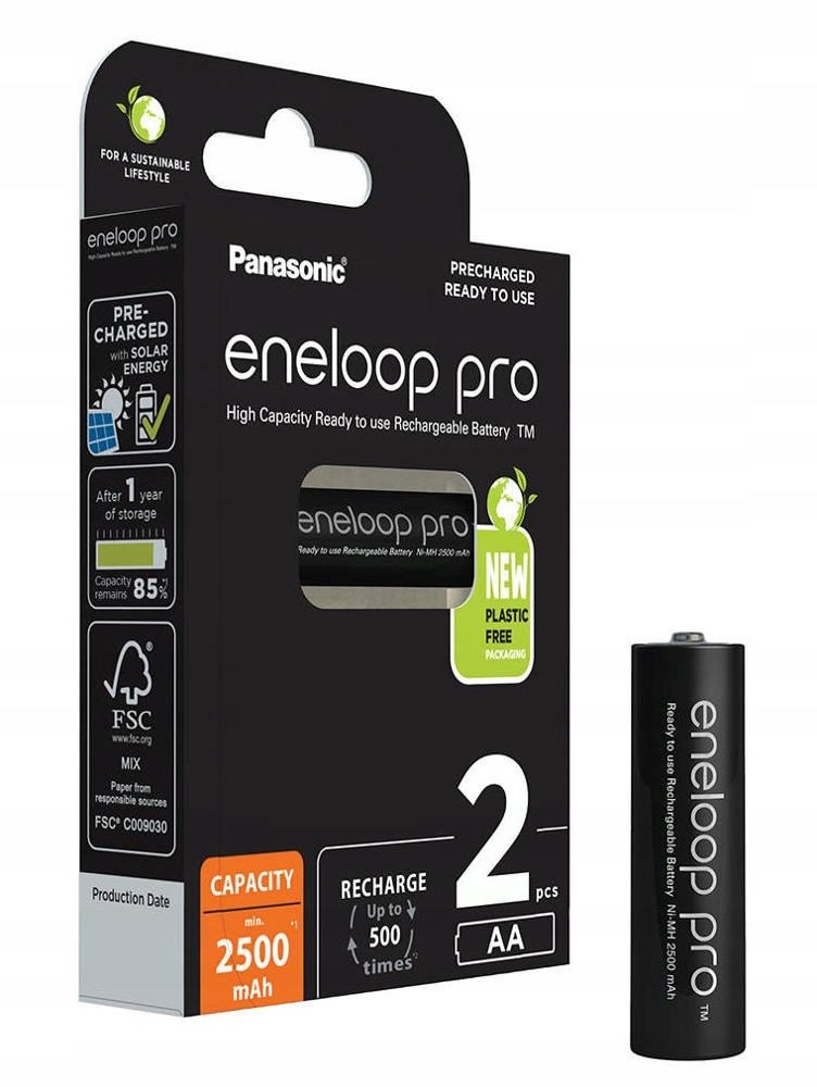 

2 x Panasonic Eneloop Pro R6/AA 2500mAh blister