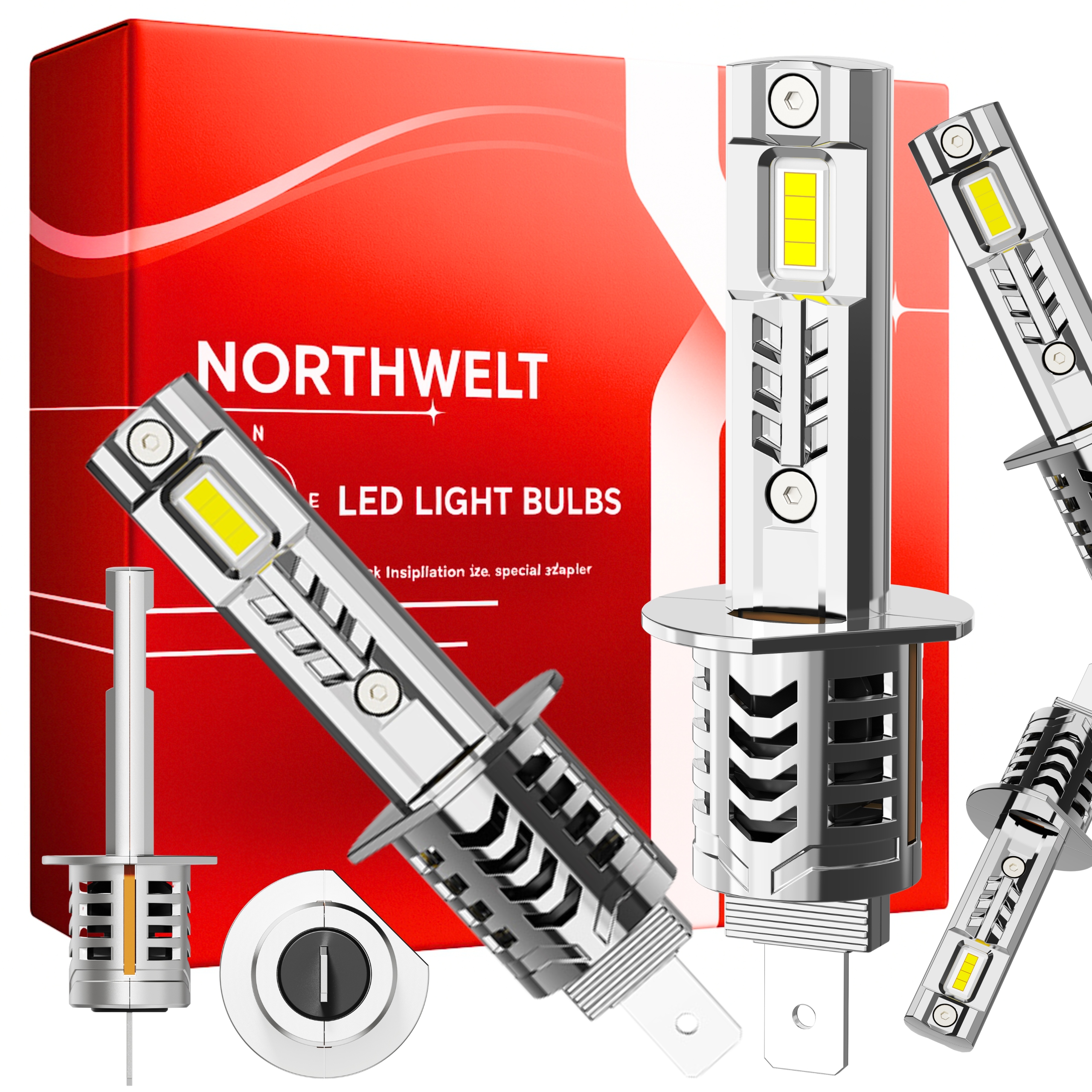 Žárovky H1 Led Homologace Canbus Bílé automobilové světlo Výkonné 100W