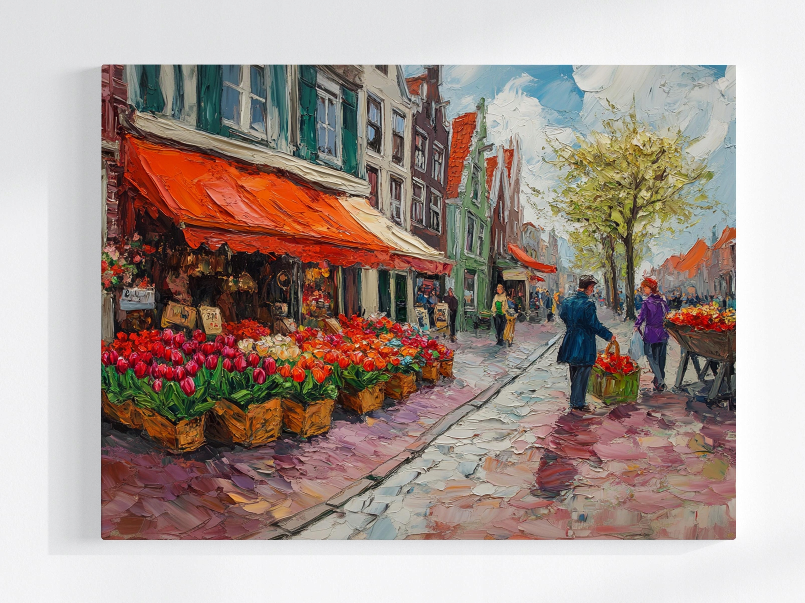 Obraz Na Plátně Canvas Amsterdam Nizozemsko Trh Květiny Tulipány 80x60