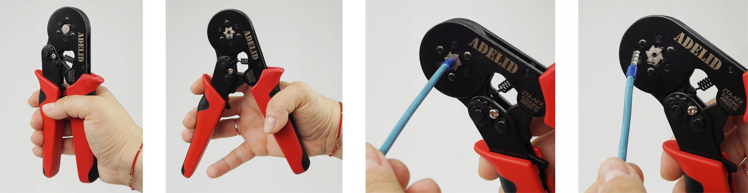 ZACISKARKA PRASKA TULEJEK DO KABLI 0,25-6 AUTOMAT Kolor czerwony