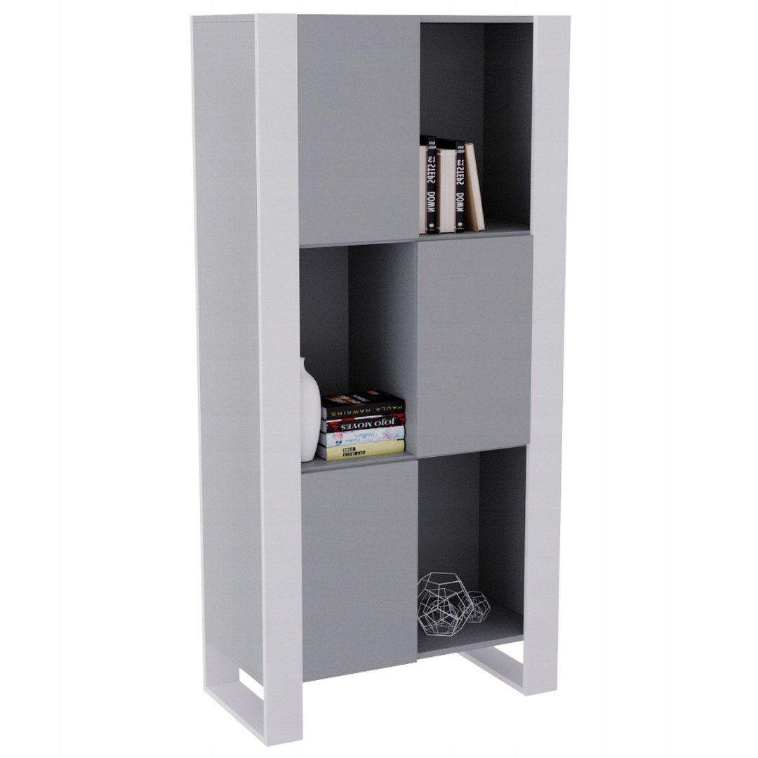 Skříňka skříň vitrína komoda Karo šedá retro loft