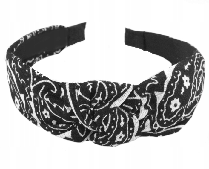 

Opaska Do Włosów Węzeł Supeł Bandana Czarna
