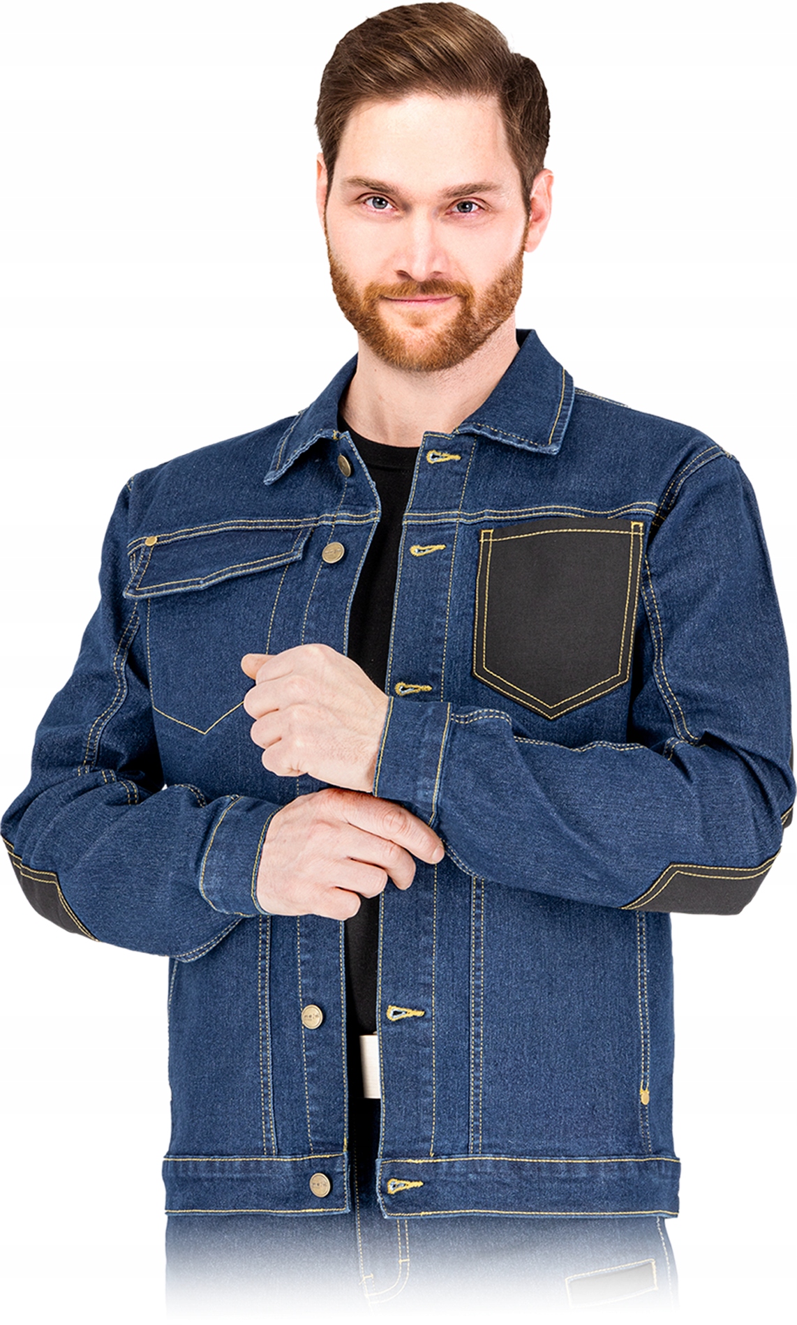 Pánská mikina Elastická Silná Jeansová Džínová z džínoviny JEANS303-J modrá L