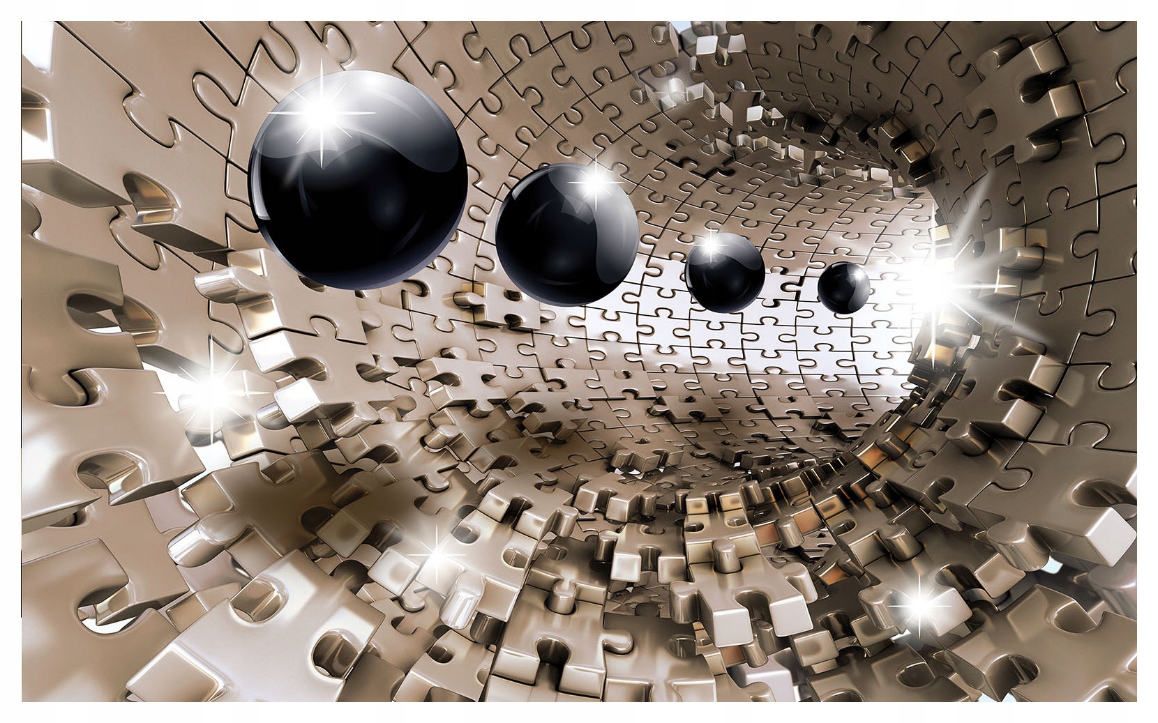 Vliesová fototapeta Kovový tunel černé koule a světlo 416x254 lepidlo