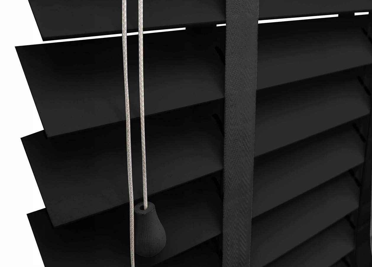 ŻALUZJE CZARNY DREWNIANE 50mm 260x40