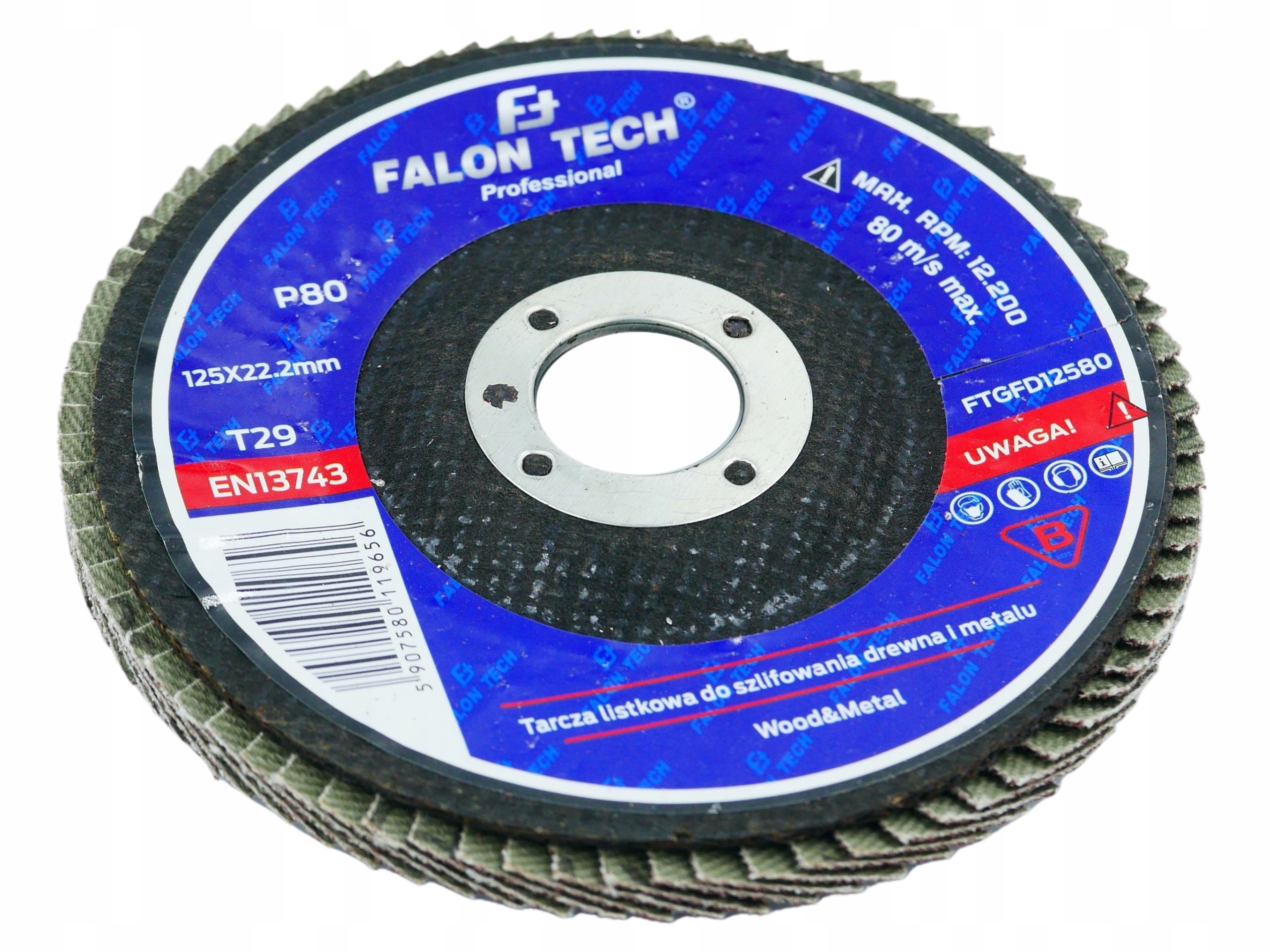 TARCZA 125 mm P 80 LISTKOWA LAMELKA LAMELOWA P80 Marka Falon-Tech