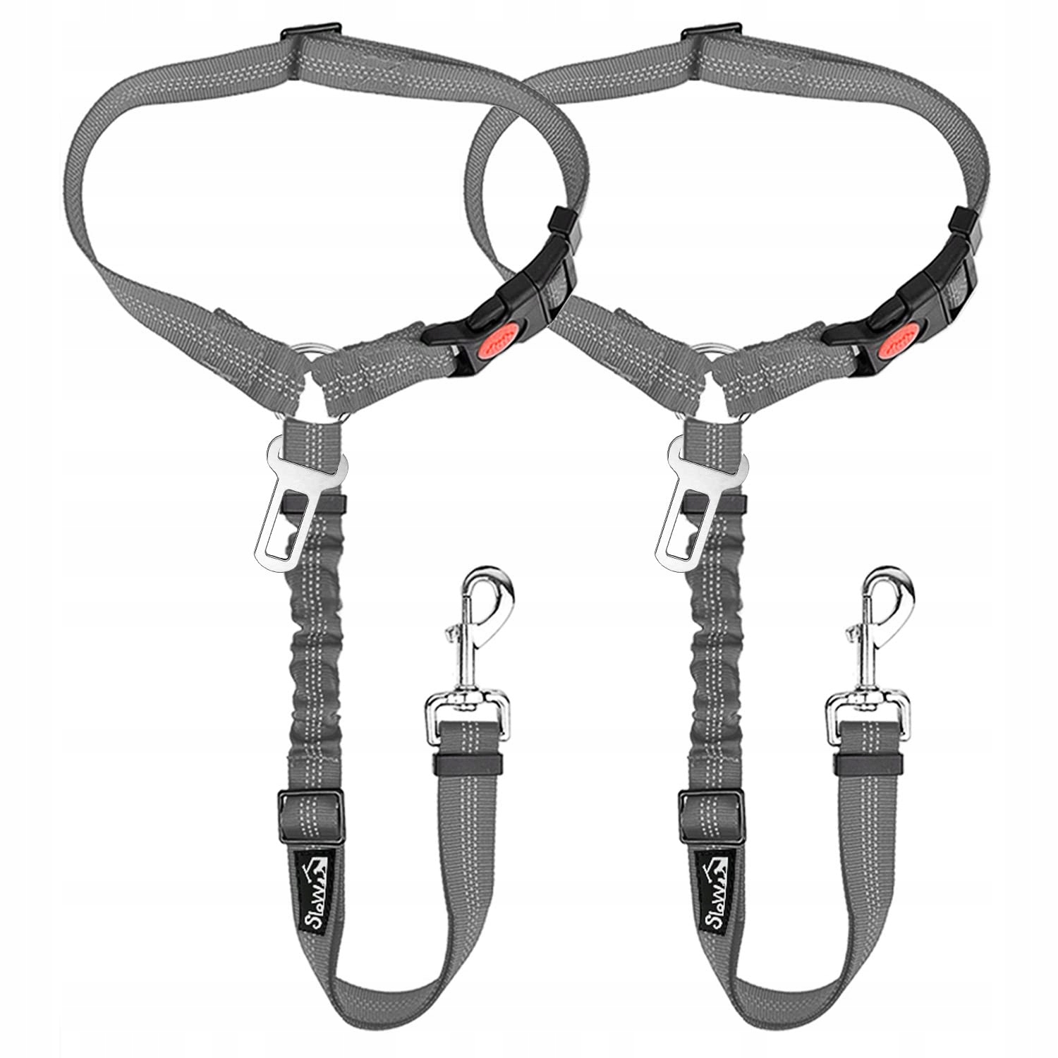 Levně Slowton Pás pro psa do auta Nastavitelný odrazový závěs na opěrku hlavy