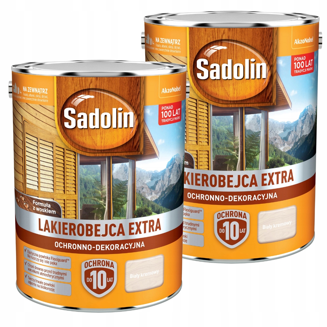 Sadolin Extra Lakobejca 10L Bílý Krémový Set 2x5L