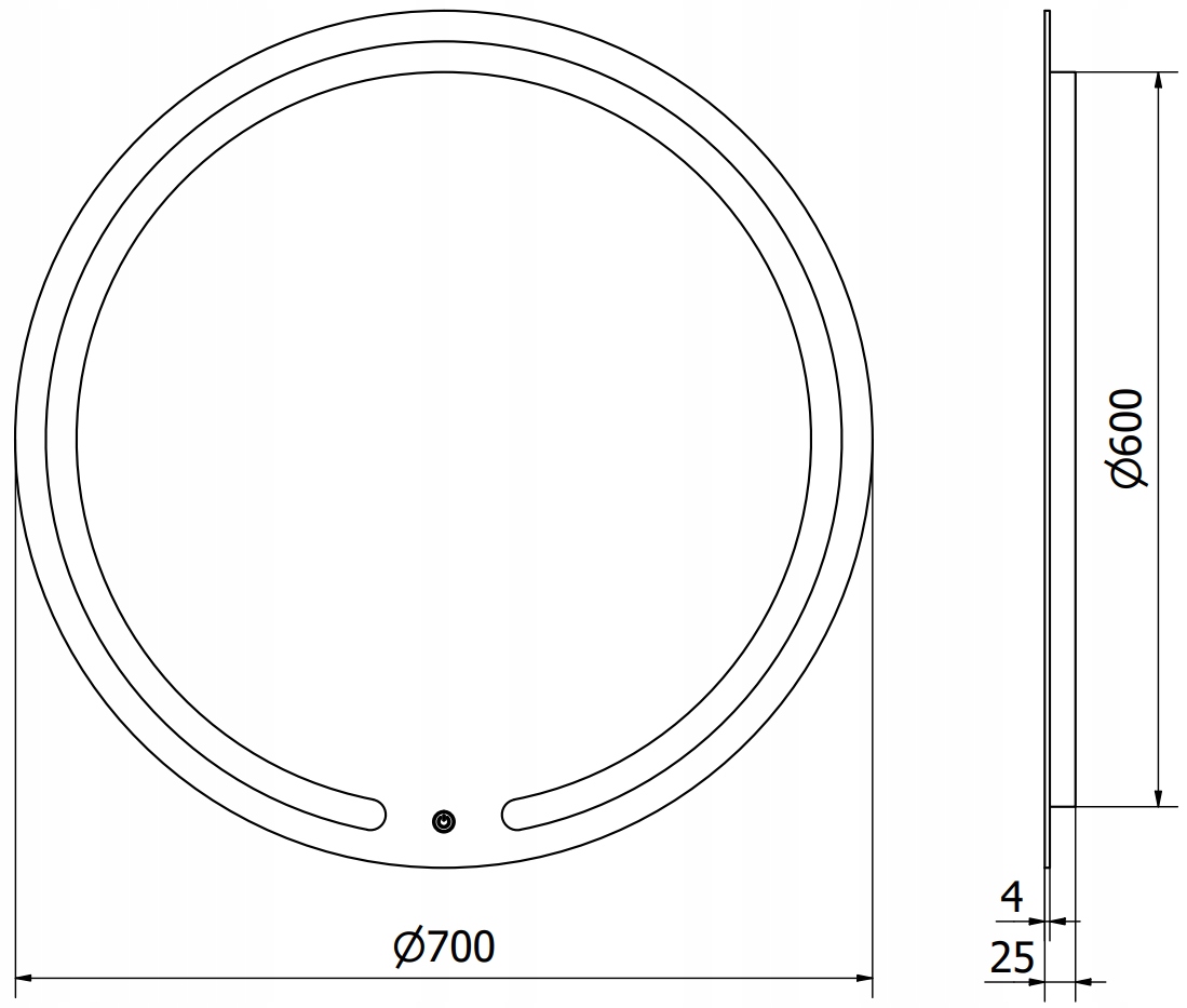 MEXEN ROSE LUSTRO PODŚWIETLANE LED OKRĄGŁE 70 CM Rodzaj zwykłe