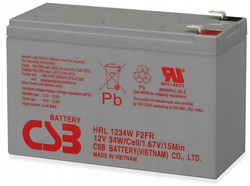 Akumulátor HRL1234W F2FR Csb 12V/9Ah Agm 34W