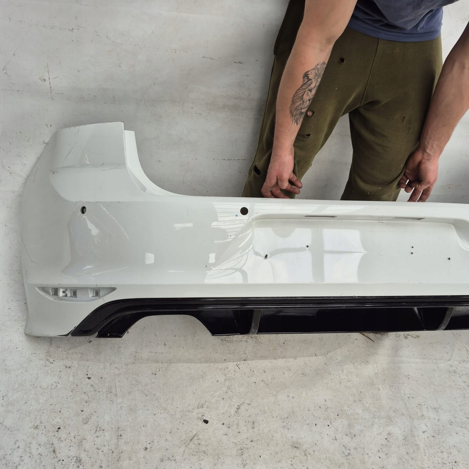 VW GOLF VII 7 R-LINE 12- bumper rear part rear 4XPDC 5G0807421E