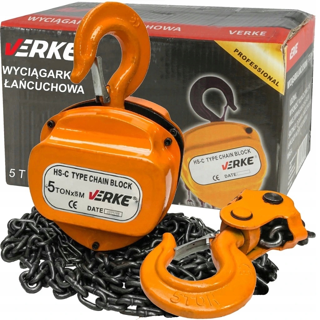 WCIĄGARKA WYCIĄGARKA WCIĄGNIK SILNIKA ŁAŃCUCHOWA WCIĄGNIK RĘCZNA 5T MOCNA