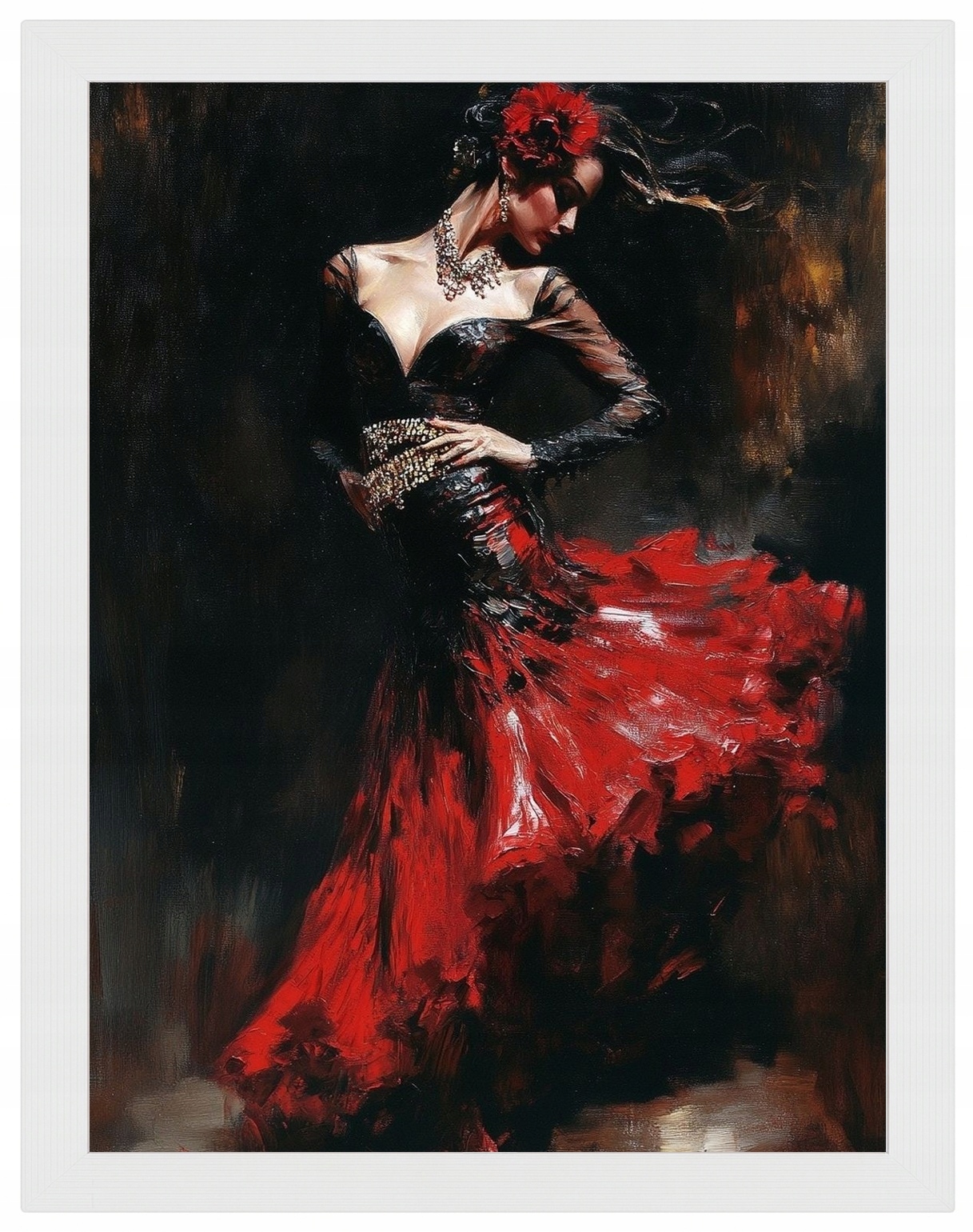 Plakát Rámeček Dřevo Tanec Žena Španělsko Flamenco Hudba 60x80