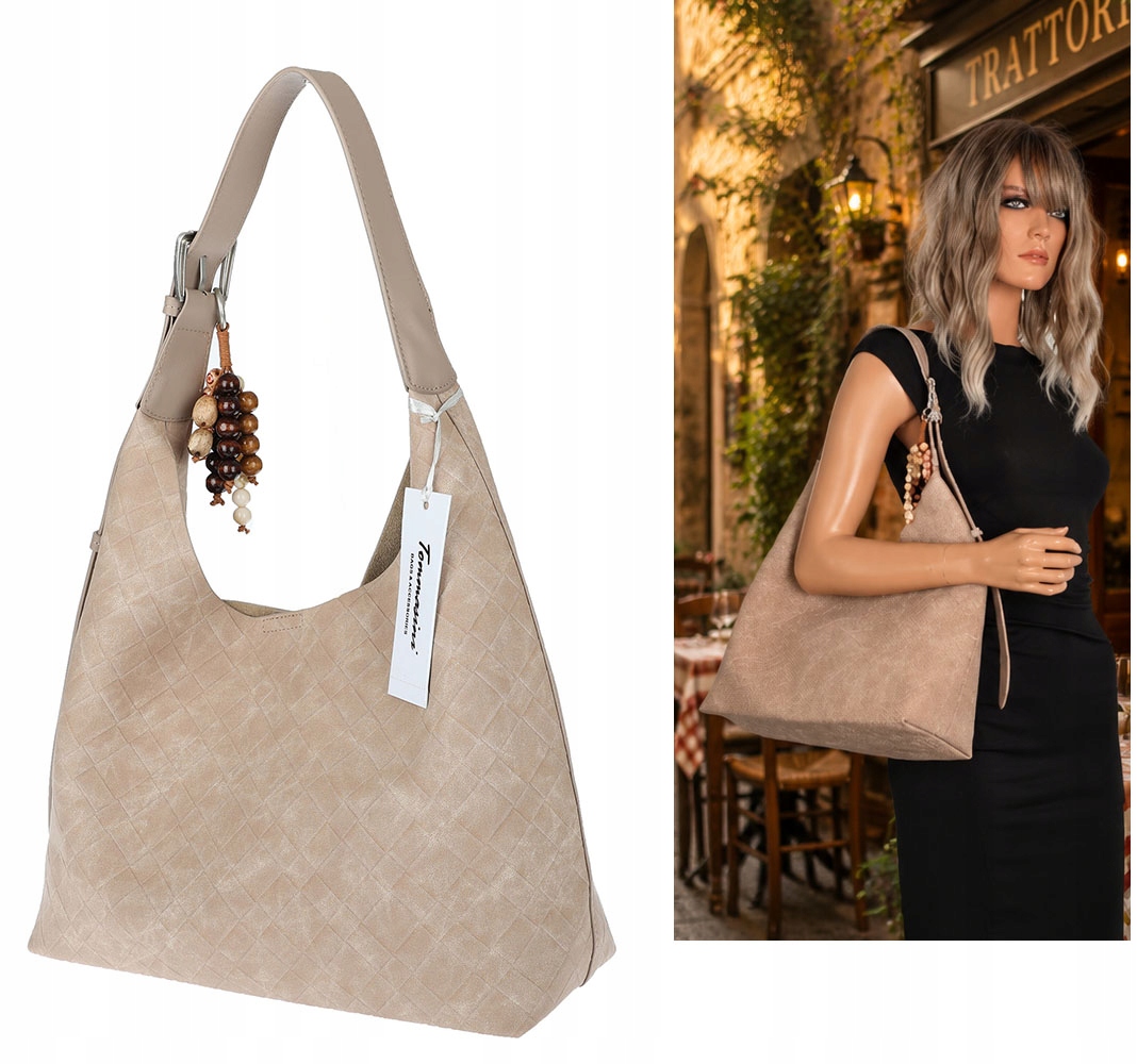 Dámská kabelka Tommasini A4 přes rameno velká shopper taška NO3803 Béžová