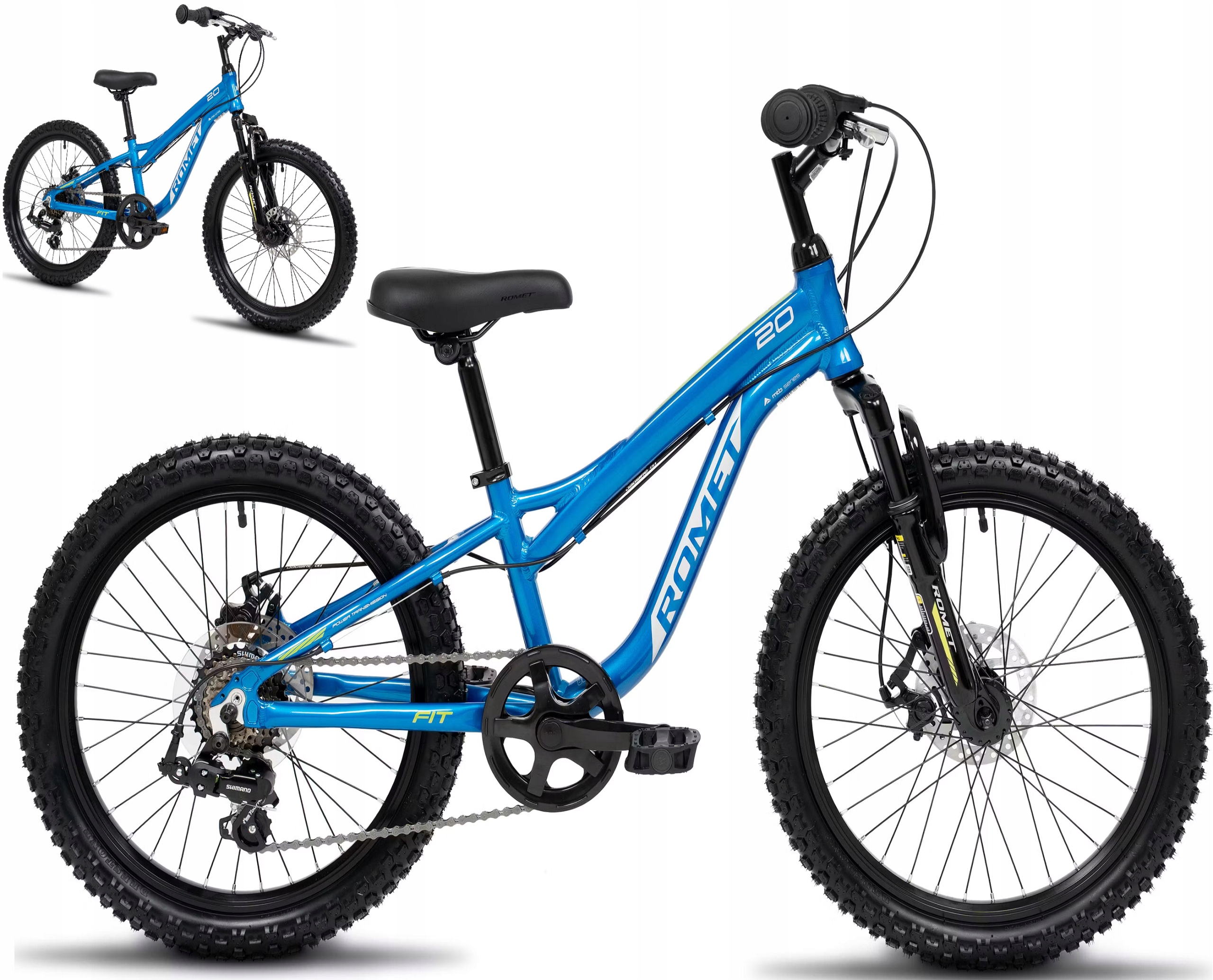 Rower dziecięcy Mtb Romet Rambler Fit 20" niebiesko-seledynowo-srebrny