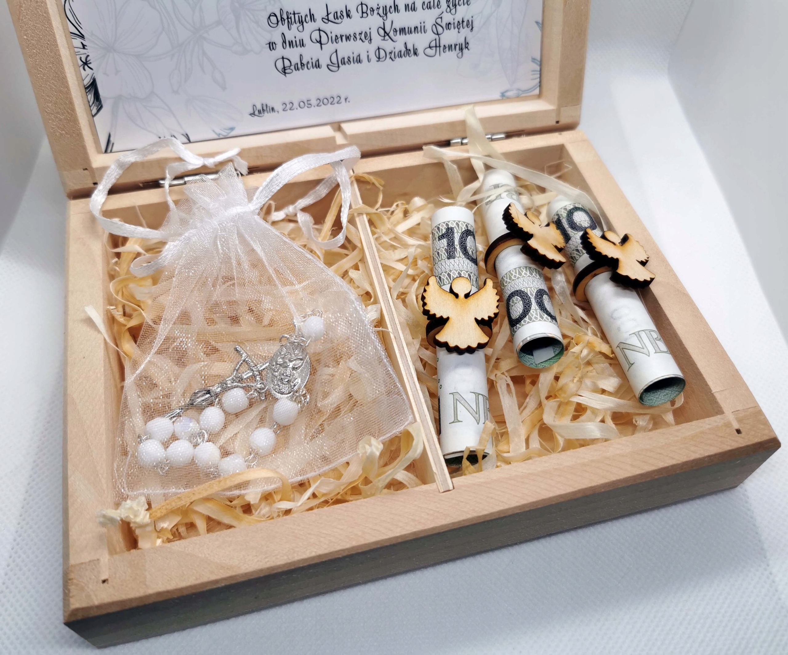 Pamiątka Pierwszej Komunii Świętej Pudełko różaniec Marka inny