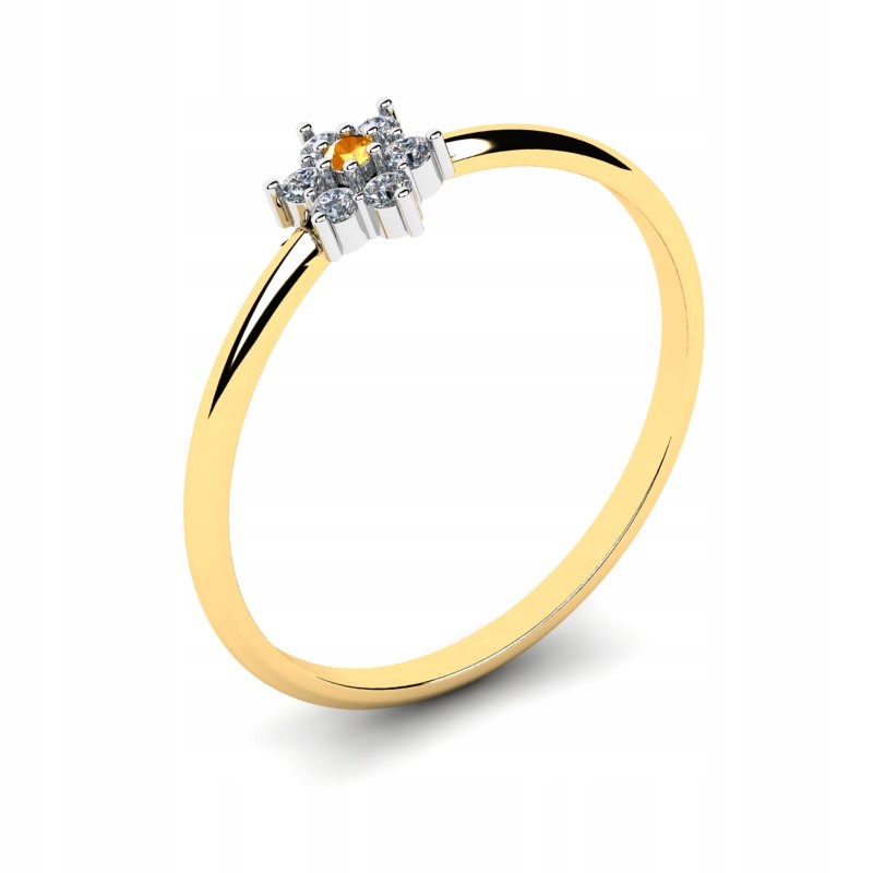 

Pierścionek Złoty Gwiazdka Z Cytrynem I Brylantami