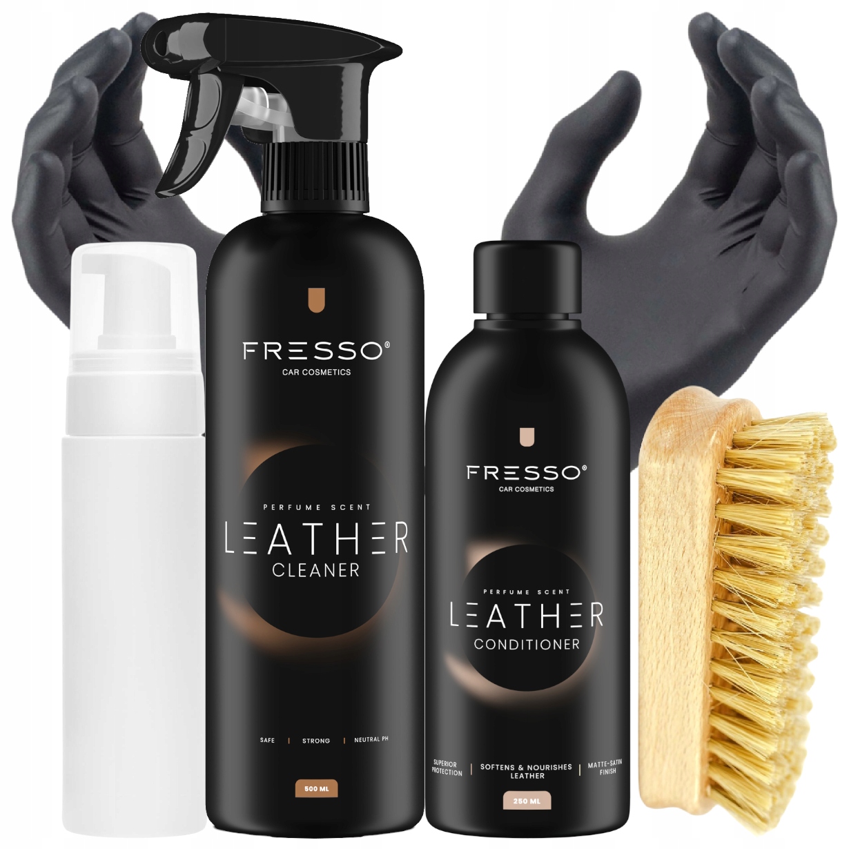 Zestaw Do Czyszczenia Skóry Fresso Leather Cleaner Conditioner Akcesoria