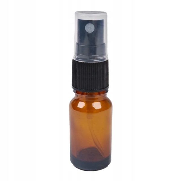 Brązowa Butelka Szklana 10 ml z Czarnym Atomizerem do Perfum i Kosmetyków