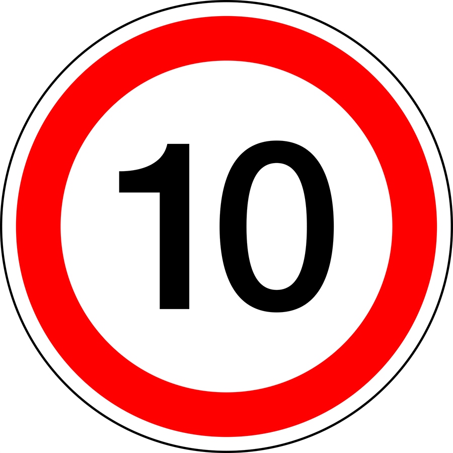 

Naklejka Ograniczenie Prędkości 10 Km/h 15cm
