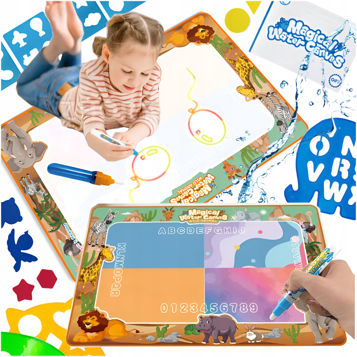 MATA WODNA do malowania rysowania wodą XXL duża DLA DZIECI pisaki