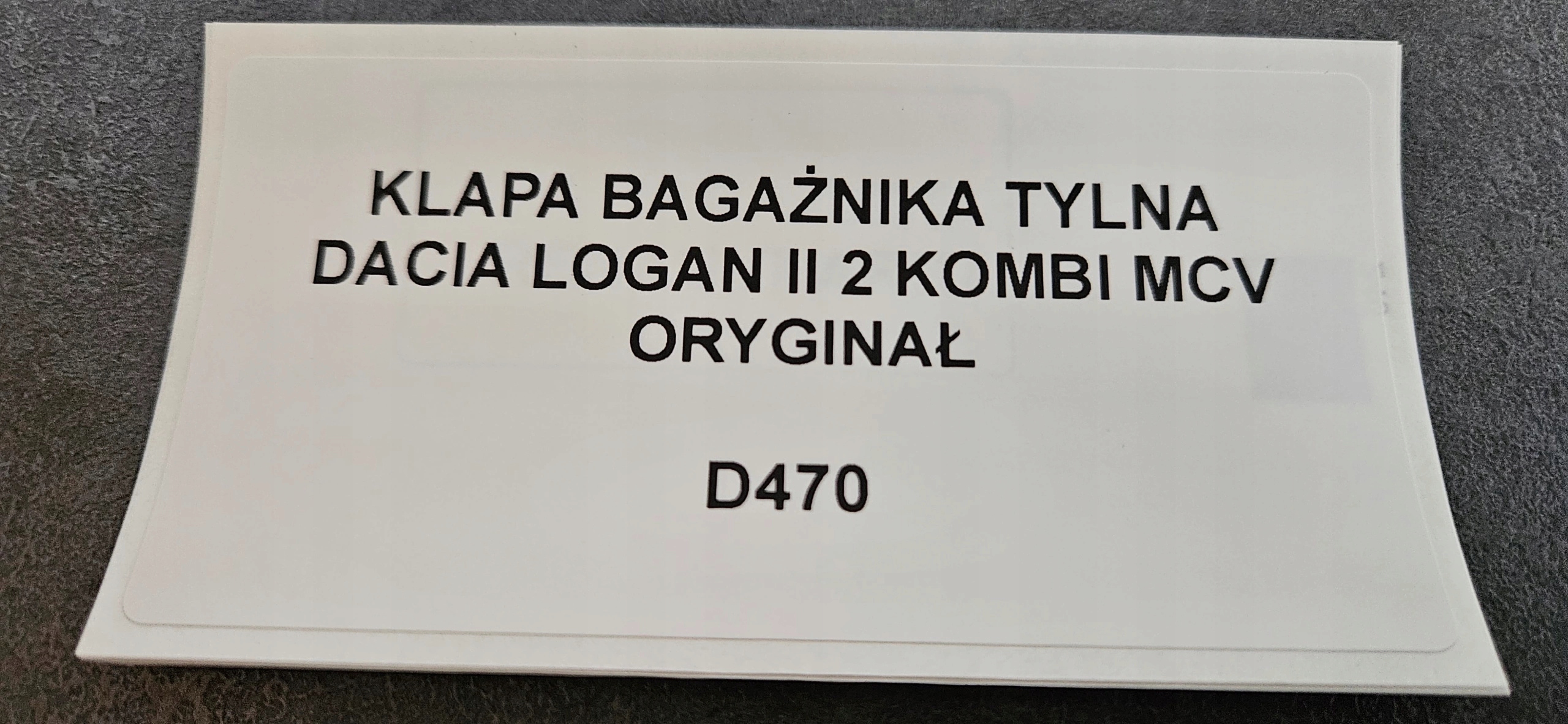 trunk door boot rear DACIA LOGAN II KOMBI MCV