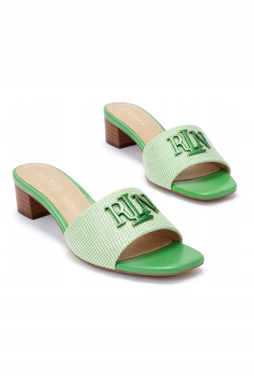 Lauren Ralph Lauren Zelené Nazouváky Elegantní S Kostkou 38 I4A