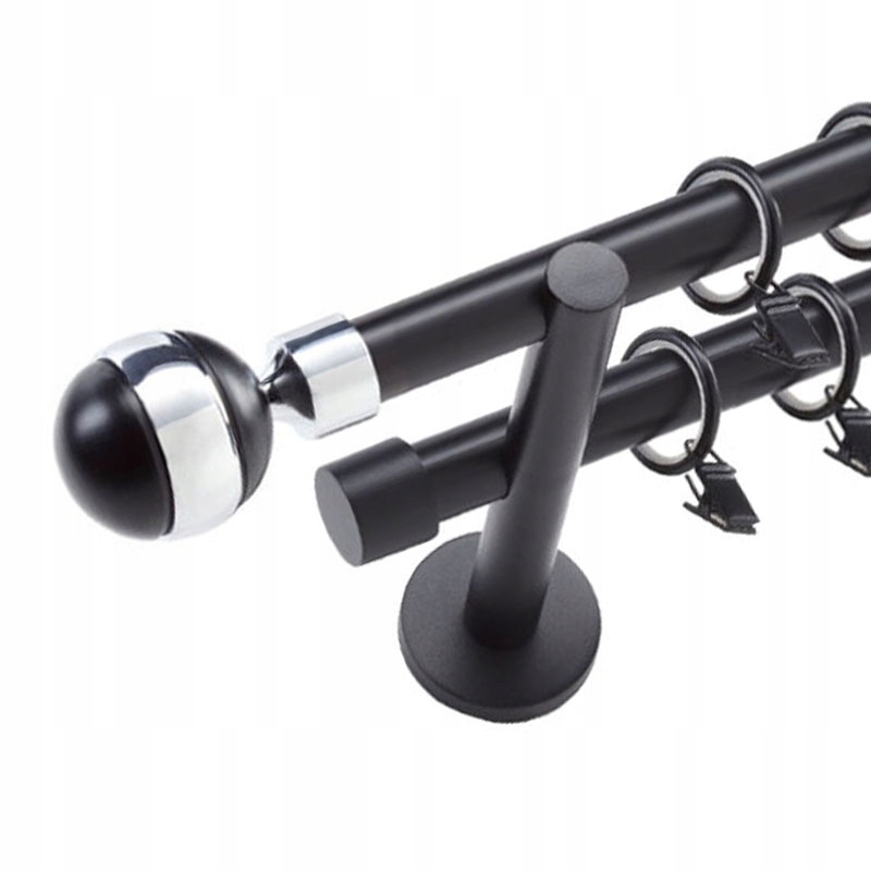 

Karnisz 350 cm do mieszkania Czarny 19+19 mm