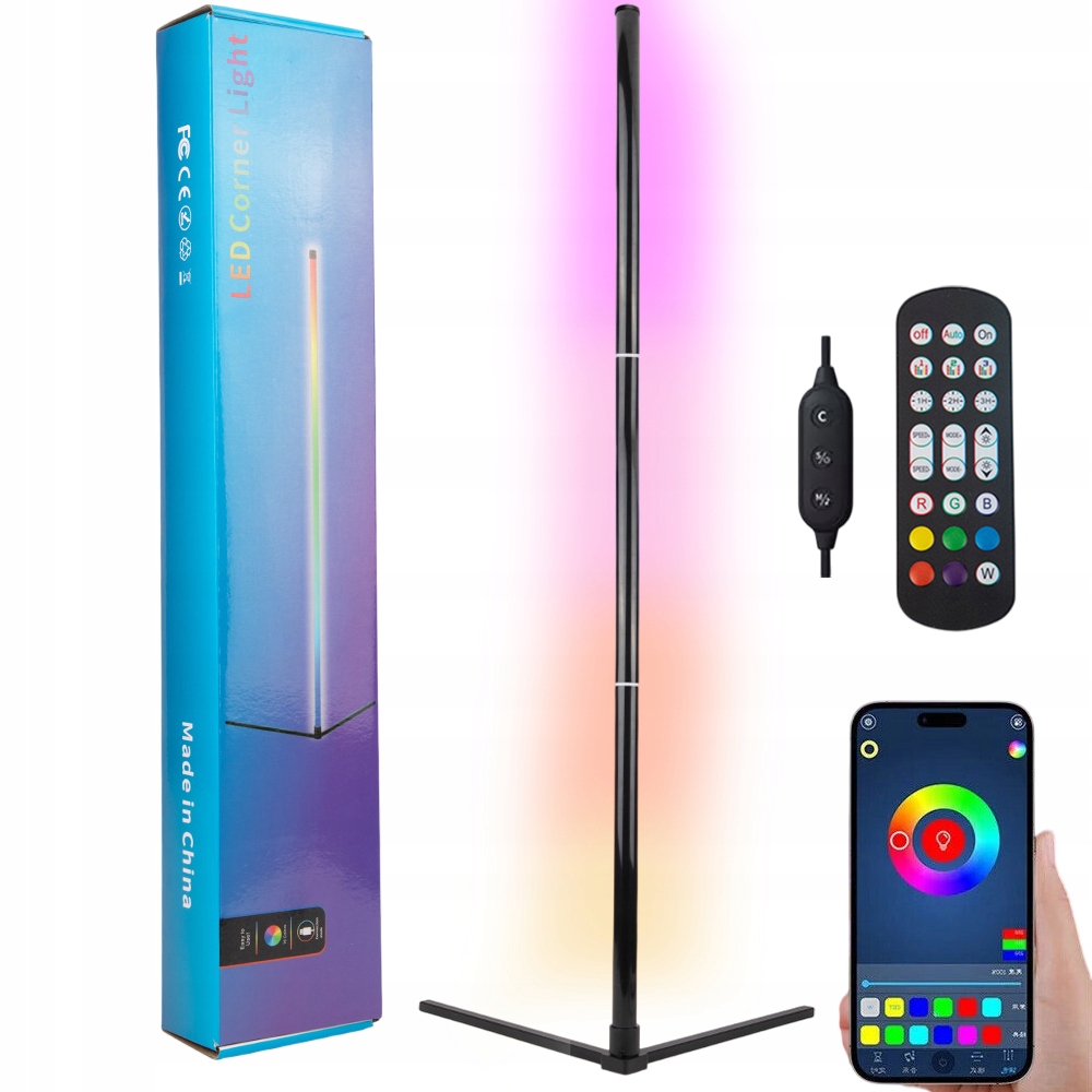 Stojací Led lampa Rgb stmívatelná Dálkový Ovladač Sync S Hudbou